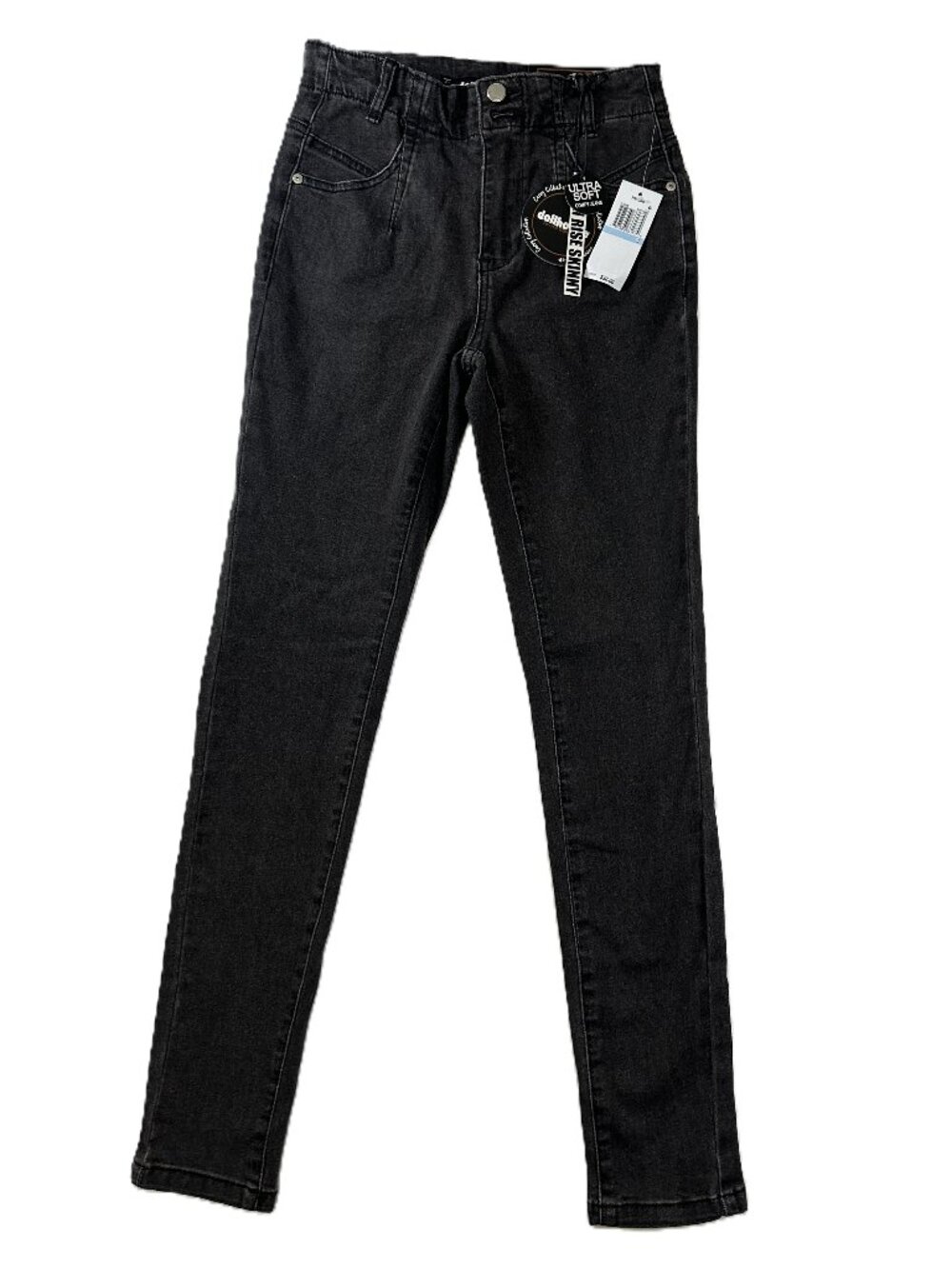 Dollhouse Christina Skinny Black/Grey Jeans Size 5 NWT 27"x29"